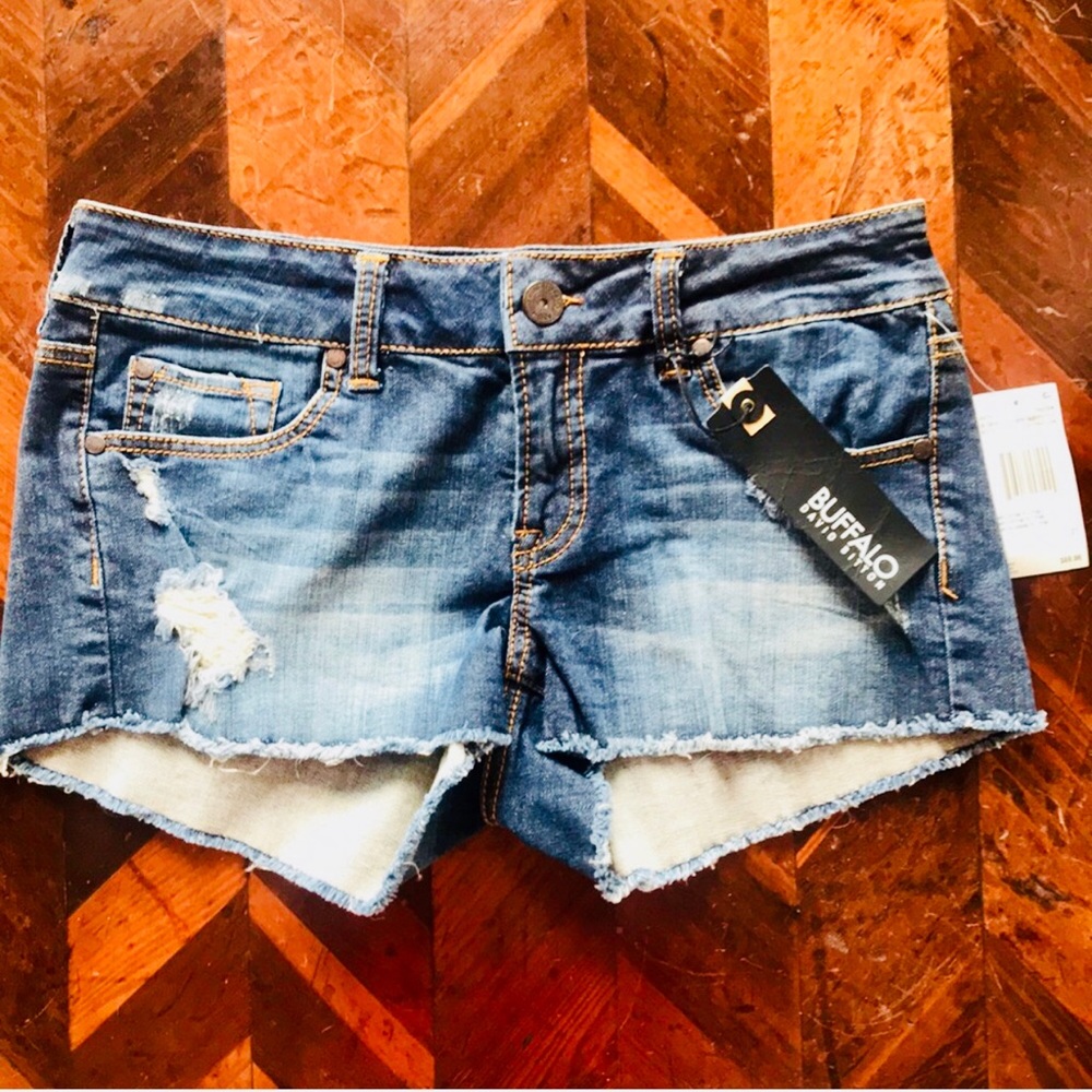 Buffalo David Bitton Patty Dark Destructed shorts - Picture 1 of 2